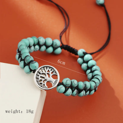 European And American Fashion Hand-woven Bracelets Bohemian Natural Turquoise Beaded Bracelet