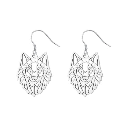 1 Pair Simple Style Wolf Plating Stainless Steel Drop Earrings