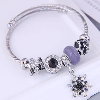 European And American Fashion Metal Simple Snowflake Pendant Accessories Bracelet