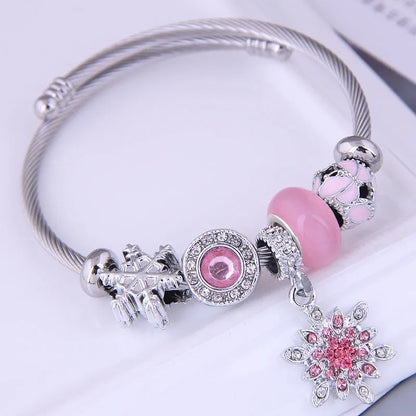 European And American Fashion Metal Simple Snowflake Pendant Accessories Bracelet