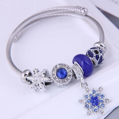 European And American Fashion Metal Simple Snowflake Pendant Accessories Bracelet