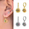 European And American Fashion Trend Demon Eye Earrings Color Zircon Personality Temperament Round Earrings