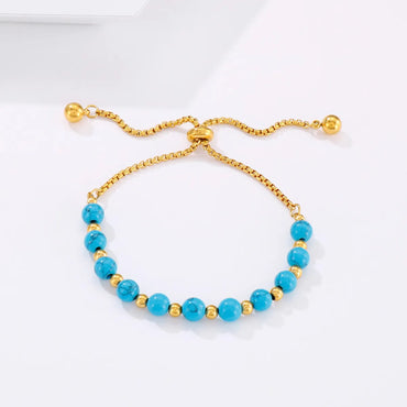 European And American Fashion Turquoise Personality Titanium Steel Bracelet Wholesale