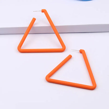 Geometric Shaped C Ring Earrings Earrings Simple Paint Triangle Love Water Drop Earrings Ear Jewelry For Women