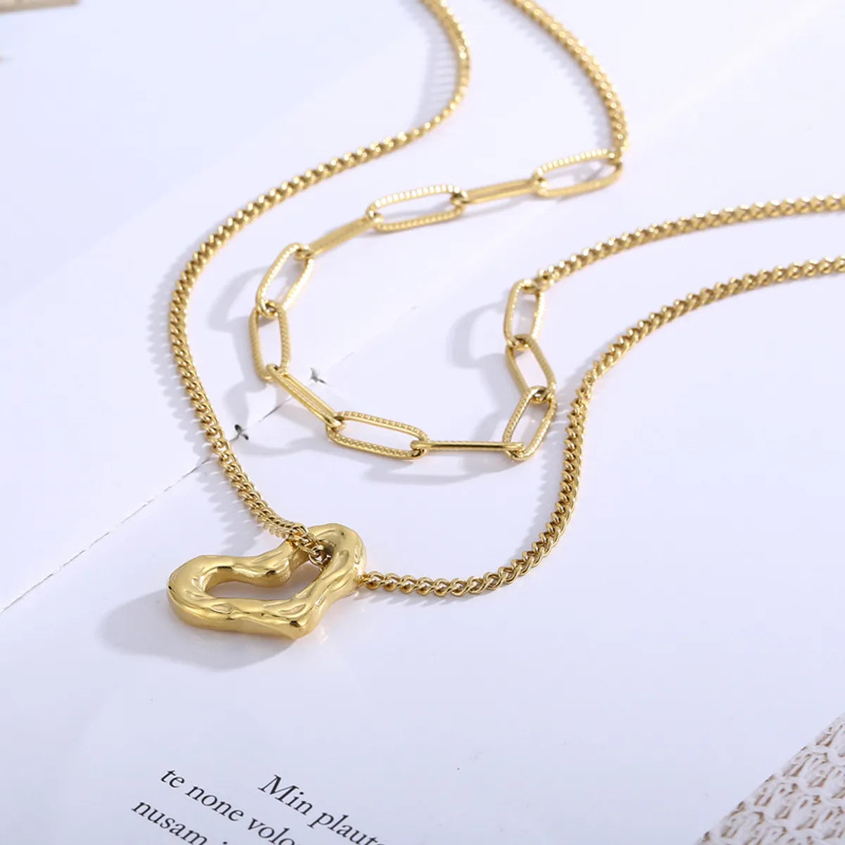 European And American Heart Multi-layer Chain Necklace Retro Pendant Sweater Chain