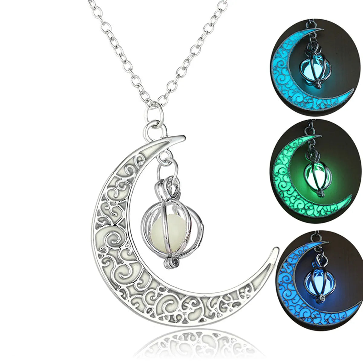 European And American Halloween Hot Hollow Moon Luminous Lucky Tree Clavicle Chain Accessories Necklace Factory In Stock Ornament