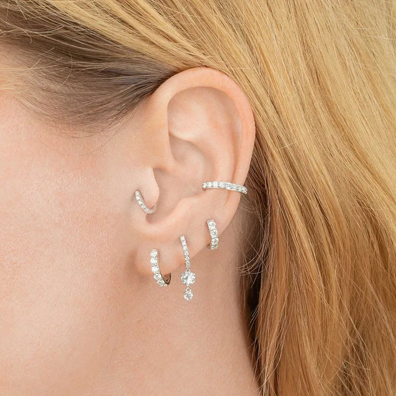 European And American Inlaid Circle Color Zircon Earrings Female Fashion Stitching Earring