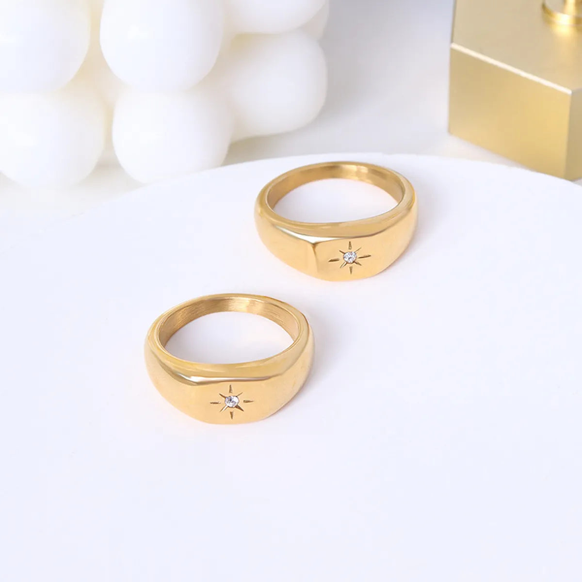 Wholesale Jewelry Fashion Geometric 304 Stainless Steel Zircon 18K Gold Plated Plating