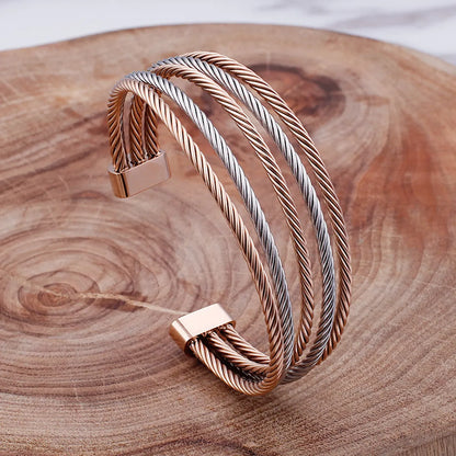 European And American Jewelry Simple Fashion C-shaped Opening Multi-layer Women's Bracelet