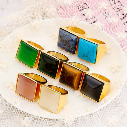 Stainless Steel 18K Gold Plated Fashion Geometric No Inlaid