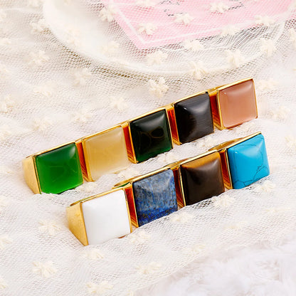 Stainless Steel 18K Gold Plated Fashion Geometric No Inlaid