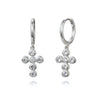 European And American Light Luxury S925 Silver Needle Cross Diamond Ear Buckle Female