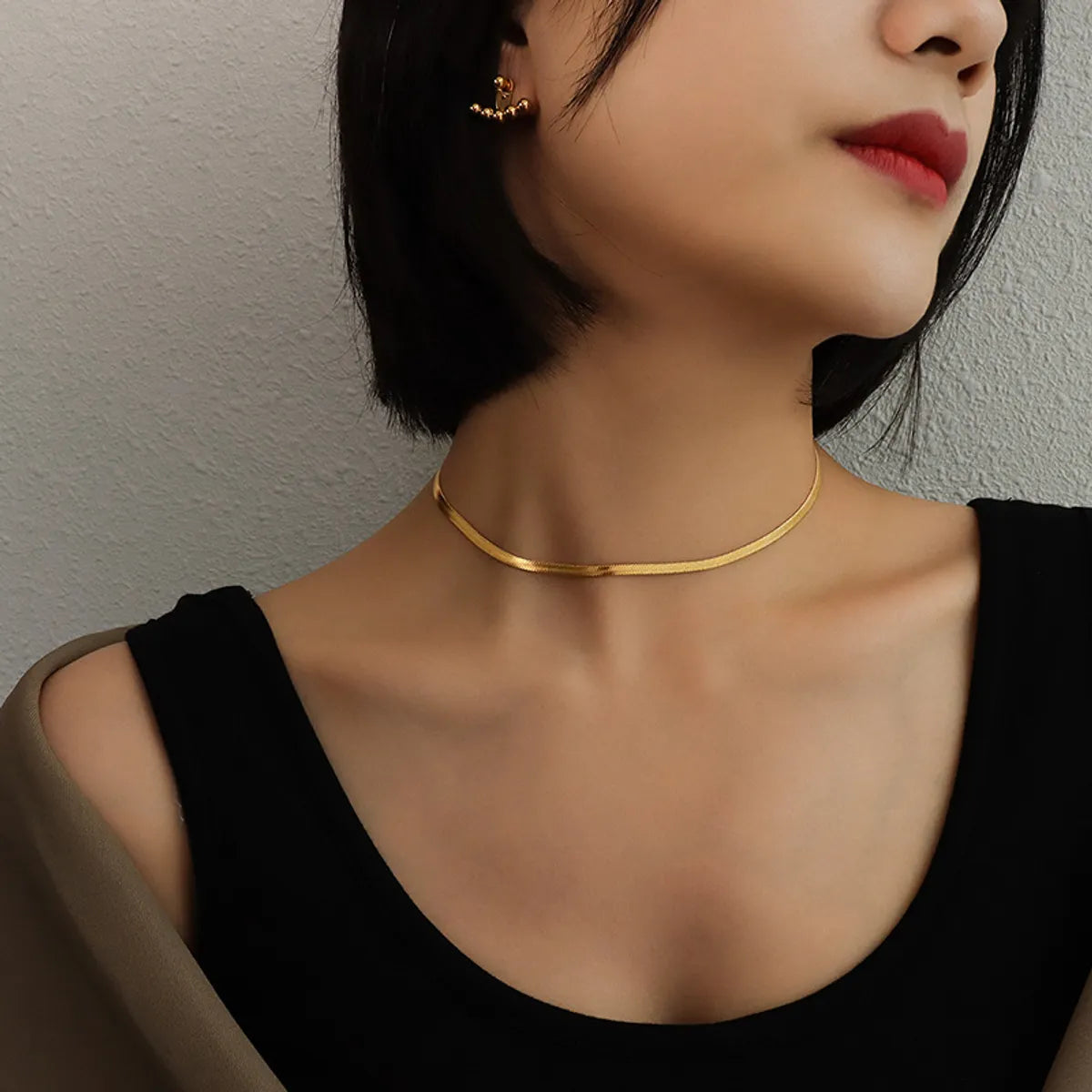 Wholesale Jewelry Fashion Geometric 304 Stainless Steel 18K Gold Plated Plating Choker