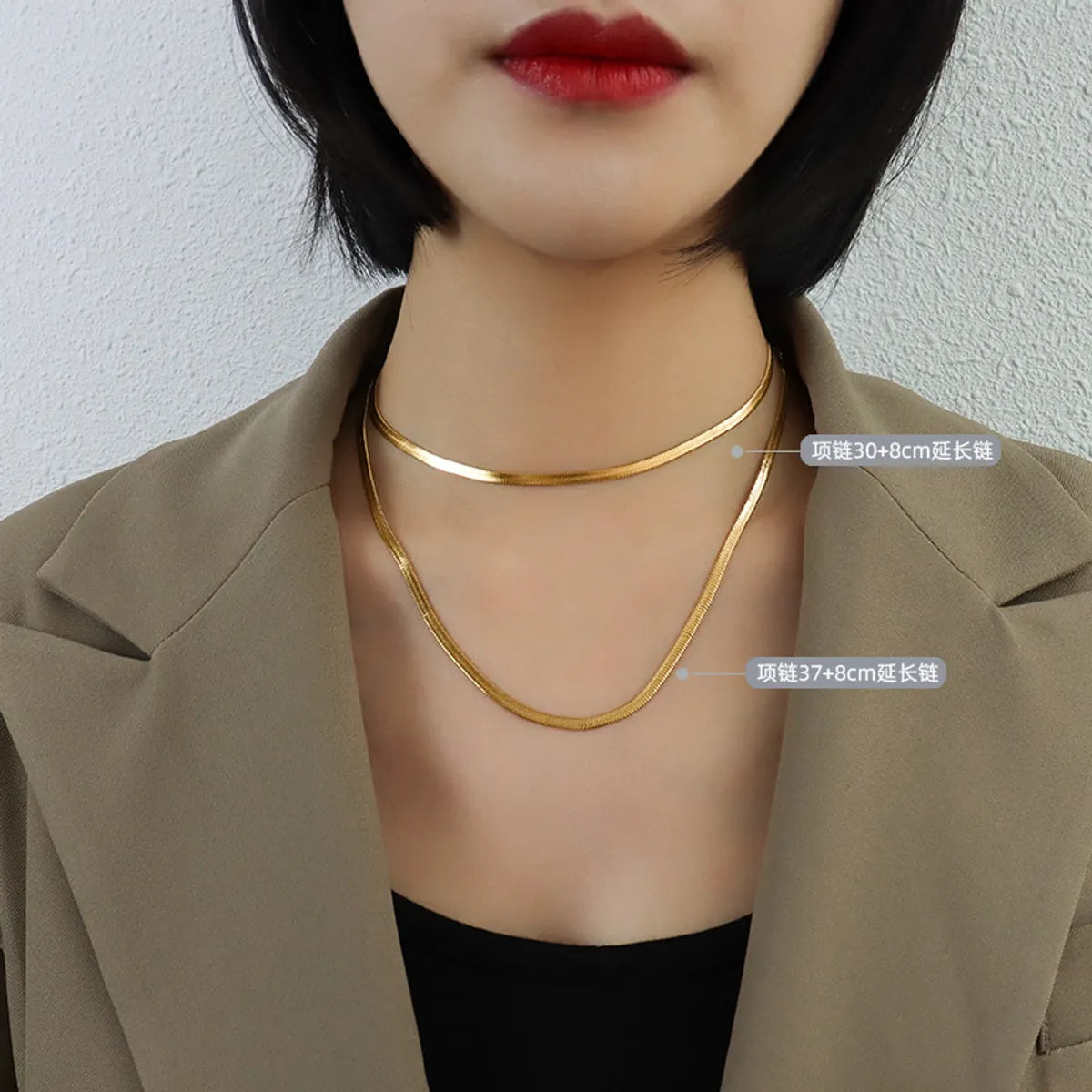 Wholesale Jewelry Fashion Geometric 304 Stainless Steel 18K Gold Plated Plating Choker