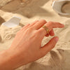 European And American New 18k Gold-plated Stainless Steel Jewelry Square Buckle Chain Open Ring