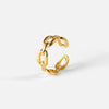 European And American New 18k Gold-plated Stainless Steel Jewelry Square Buckle Chain Open Ring