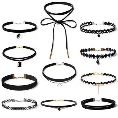 New Accessories Fashion Short Choker Neck Strap Necklace Set Collarbone Neck Chain Collar Women  Explosions