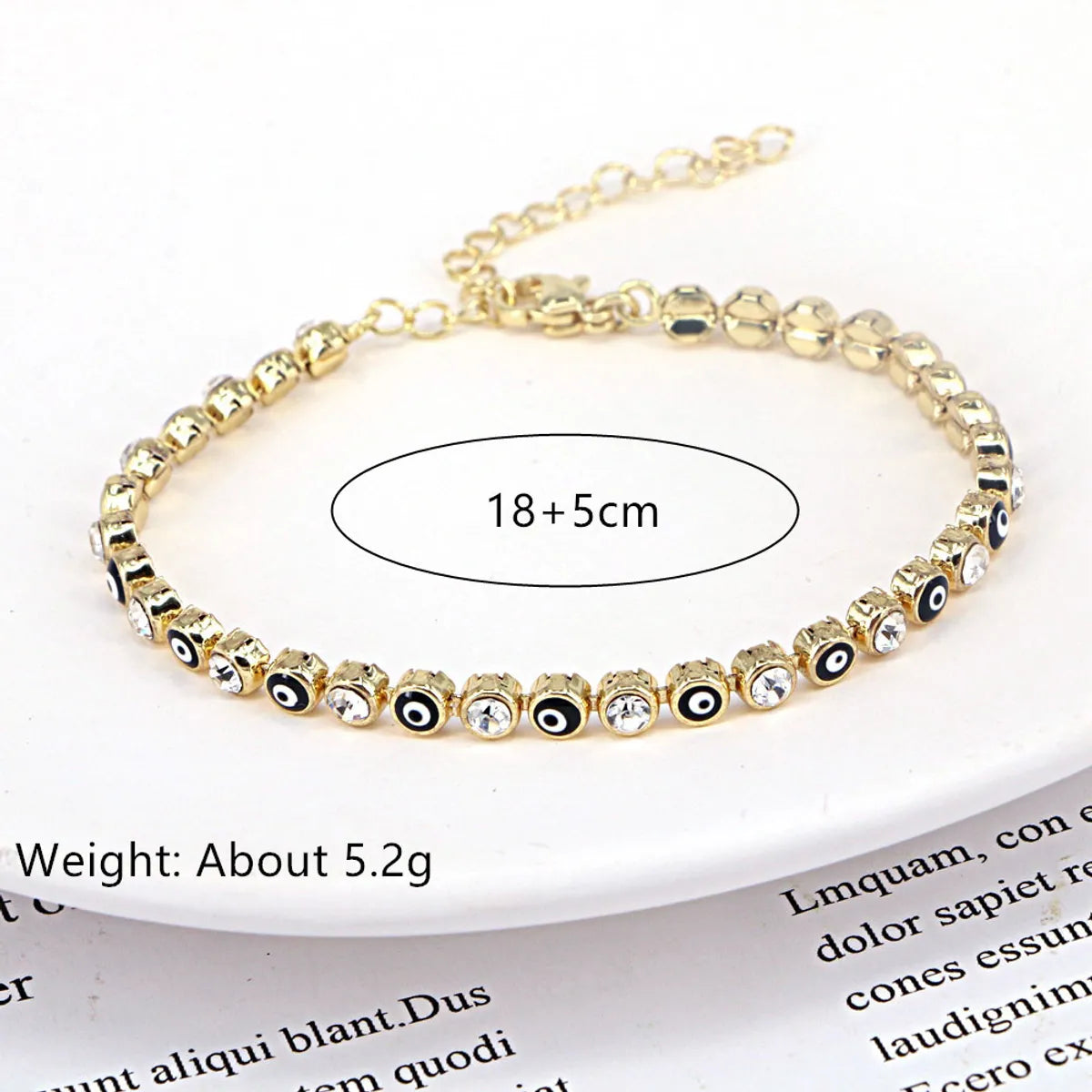 European And American New Fashion Copper Chain Inlaid Zircon Oil Dripping Devil's Eye Bracelet