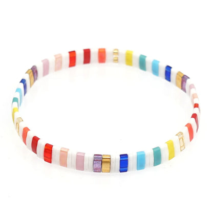 European And American Personality Tila Rainbow Beads Small Bracelet Bohemian Beach Style