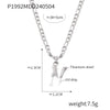 Wholesale Jewelry Basic Letter Titanium Steel Enamel Plating Pendant Necklace