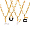 Wholesale Jewelry Basic Letter Titanium Steel Enamel Plating Pendant Necklace