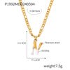 Wholesale Jewelry Basic Letter Titanium Steel Enamel Plating Pendant Necklace