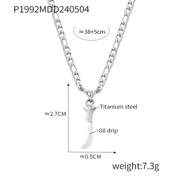 Wholesale Jewelry Basic Letter Titanium Steel Enamel Plating Pendant Necklace