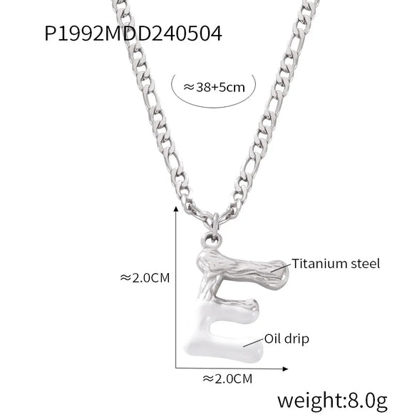 Wholesale Jewelry Basic Letter Titanium Steel Enamel Plating Pendant Necklace
