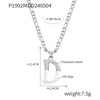Wholesale Jewelry Basic Letter Titanium Steel Enamel Plating Pendant Necklace