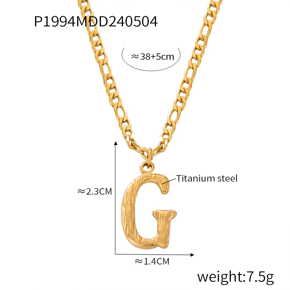 Wholesale Jewelry Basic Modern Style Classic Style Letter Titanium Steel Gold Plated Enamel Plating Pendant Necklace