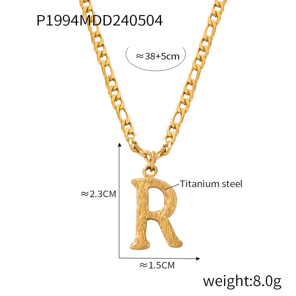 Wholesale Jewelry Basic Modern Style Classic Style Letter Titanium Steel Gold Plated Enamel Plating Pendant Necklace