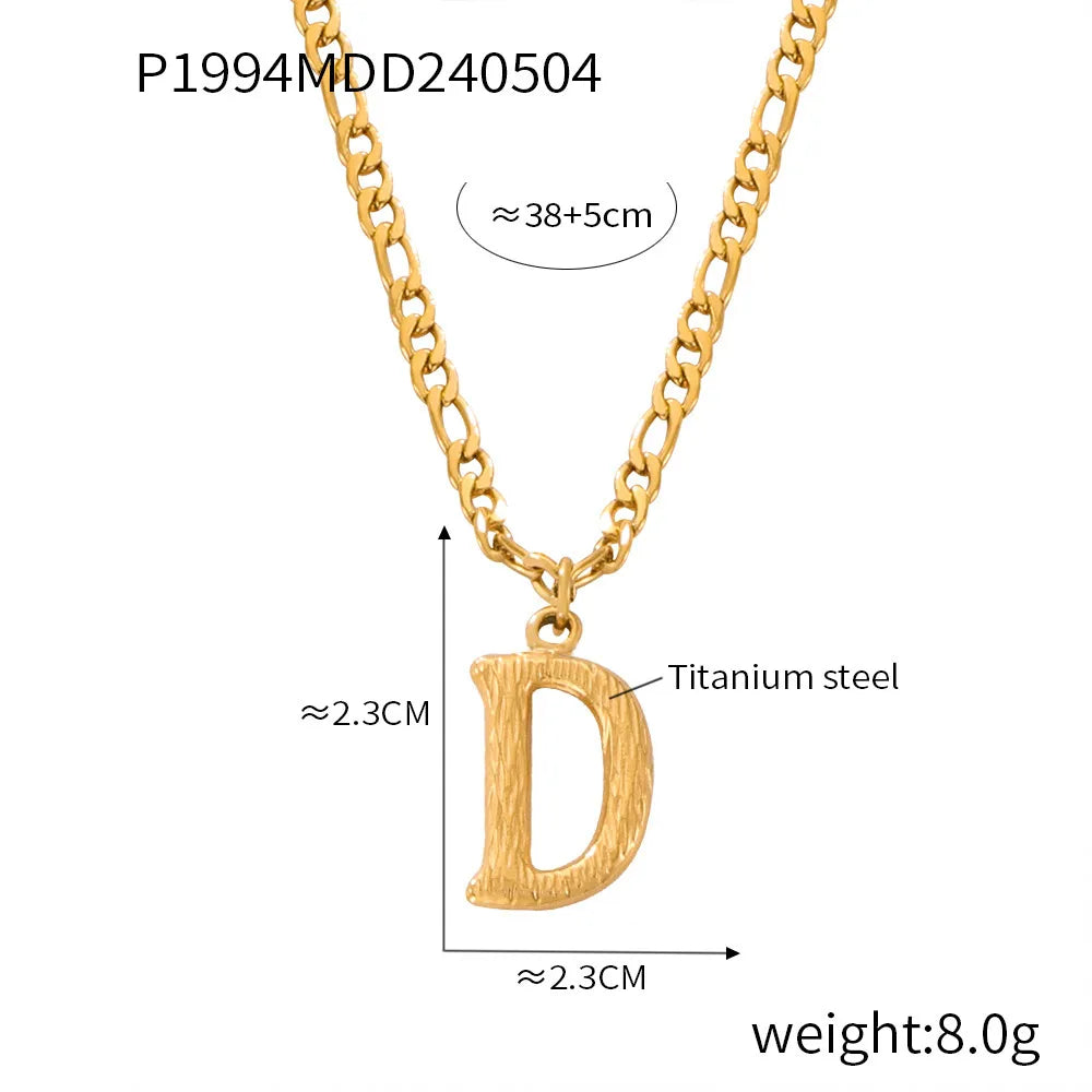 Wholesale Jewelry Basic Modern Style Classic Style Letter Titanium Steel Gold Plated Enamel Plating Pendant Necklace