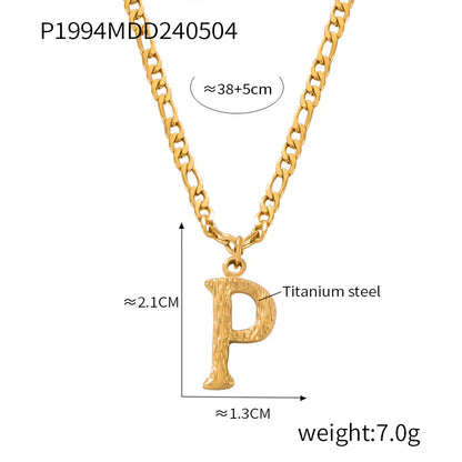 Wholesale Jewelry Basic Modern Style Classic Style Letter Titanium Steel Gold Plated Enamel Plating Pendant Necklace