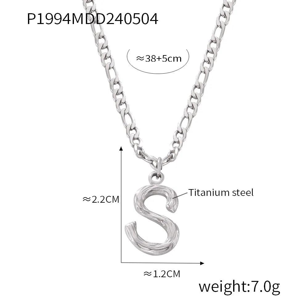 Wholesale Jewelry Basic Modern Style Classic Style Letter Titanium Steel Gold Plated Enamel Plating Pendant Necklace