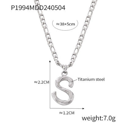 Wholesale Jewelry Basic Modern Style Classic Style Letter Titanium Steel Gold Plated Enamel Plating Pendant Necklace