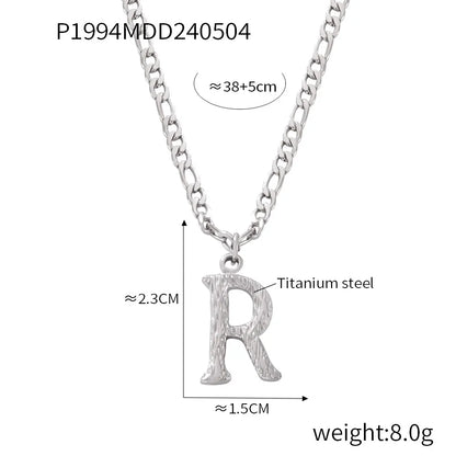 Wholesale Jewelry Basic Modern Style Classic Style Letter Titanium Steel Gold Plated Enamel Plating Pendant Necklace