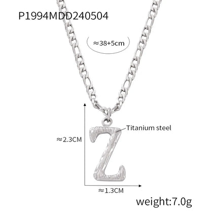 Wholesale Jewelry Basic Modern Style Classic Style Letter Titanium Steel Gold Plated Enamel Plating Pendant Necklace