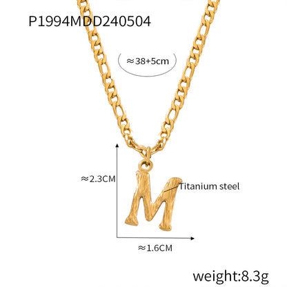 Wholesale Jewelry Basic Modern Style Classic Style Letter Titanium Steel Gold Plated Enamel Plating Pendant Necklace