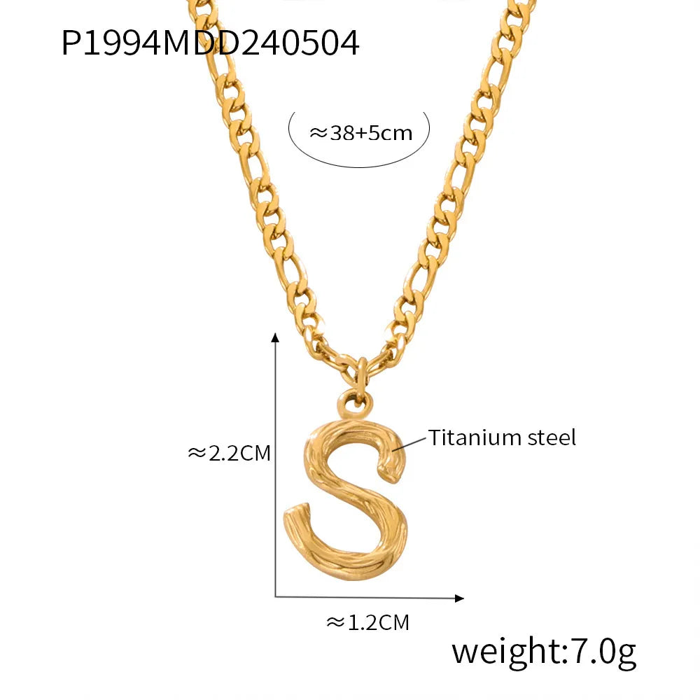 Wholesale Jewelry Basic Modern Style Classic Style Letter Titanium Steel Gold Plated Enamel Plating Pendant Necklace