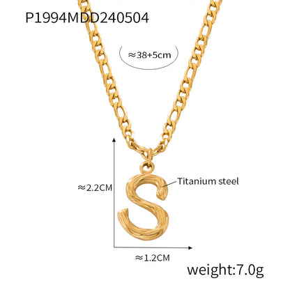 Wholesale Jewelry Basic Modern Style Classic Style Letter Titanium Steel Gold Plated Enamel Plating Pendant Necklace