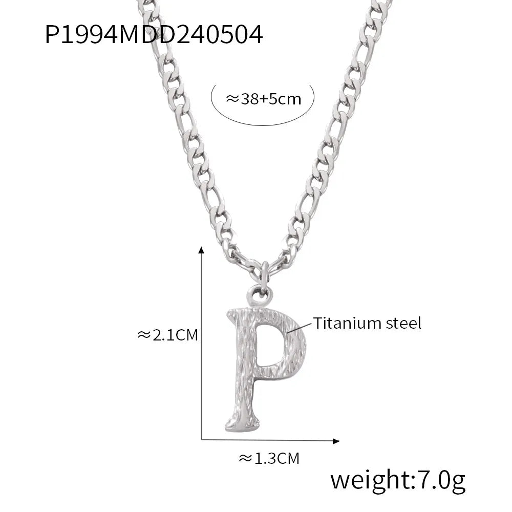 Wholesale Jewelry Basic Modern Style Classic Style Letter Titanium Steel Gold Plated Enamel Plating Pendant Necklace