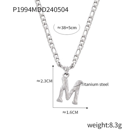 Wholesale Jewelry Basic Modern Style Classic Style Letter Titanium Steel Gold Plated Enamel Plating Pendant Necklace