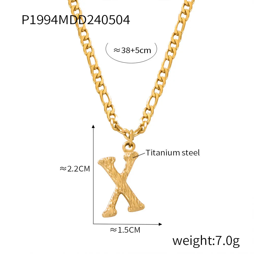 Wholesale Jewelry Basic Modern Style Classic Style Letter Titanium Steel Gold Plated Enamel Plating Pendant Necklace