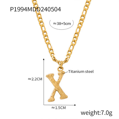 Wholesale Jewelry Basic Modern Style Classic Style Letter Titanium Steel Gold Plated Enamel Plating Pendant Necklace