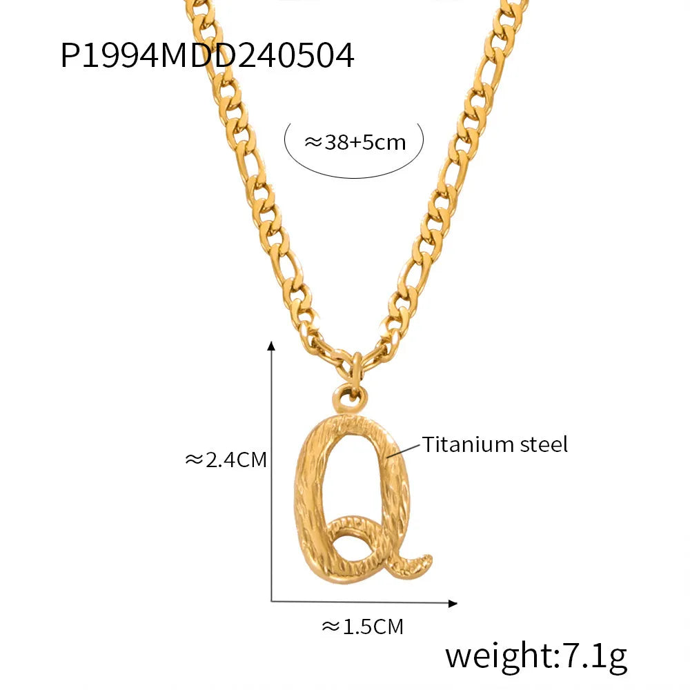 Wholesale Jewelry Basic Modern Style Classic Style Letter Titanium Steel Gold Plated Enamel Plating Pendant Necklace