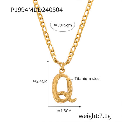 Wholesale Jewelry Basic Modern Style Classic Style Letter Titanium Steel Gold Plated Enamel Plating Pendant Necklace