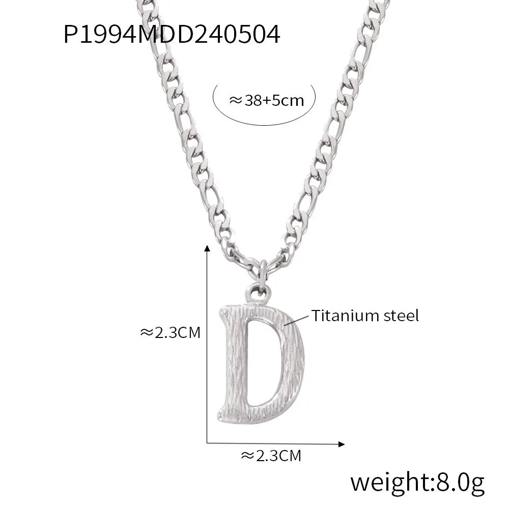 Wholesale Jewelry Basic Modern Style Classic Style Letter Titanium Steel Gold Plated Enamel Plating Pendant Necklace