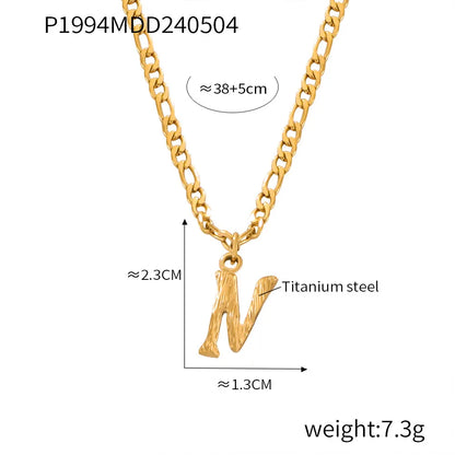 Wholesale Jewelry Basic Modern Style Classic Style Letter Titanium Steel Gold Plated Enamel Plating Pendant Necklace