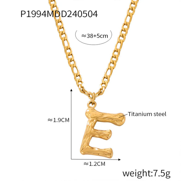 Wholesale Jewelry Basic Modern Style Classic Style Letter Titanium Steel Gold Plated Enamel Plating Pendant Necklace