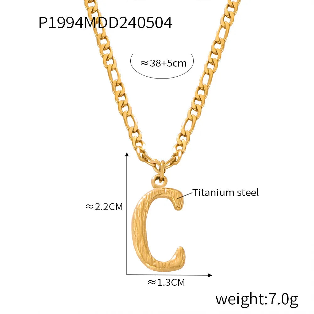 Wholesale Jewelry Basic Modern Style Classic Style Letter Titanium Steel Gold Plated Enamel Plating Pendant Necklace